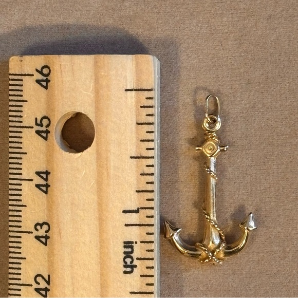 Vintage 14K GOLD Italian anchor charm pendant - Picture 5 of 5